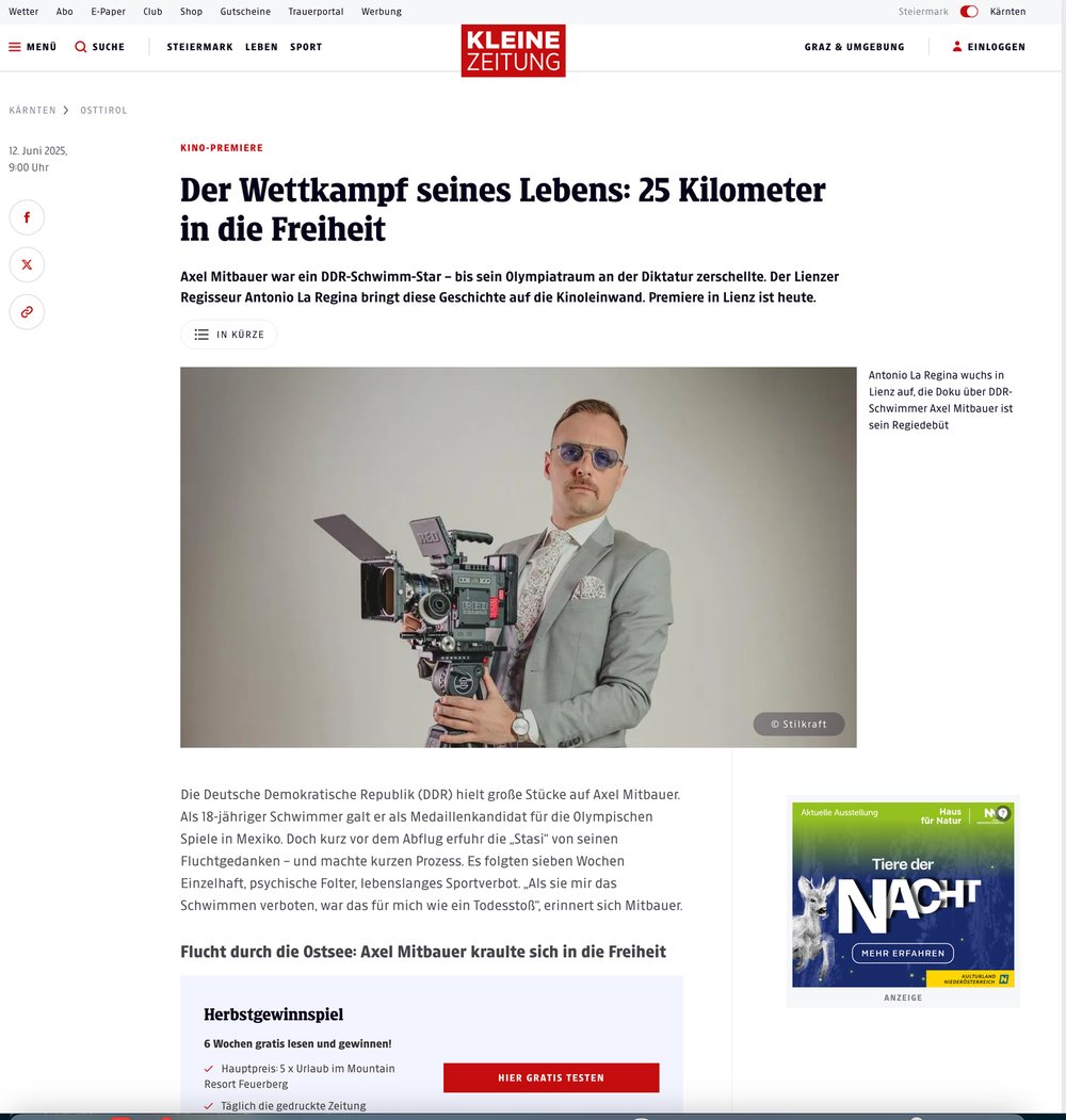 Presseausschnitt: Kleine Zeitung über den Film